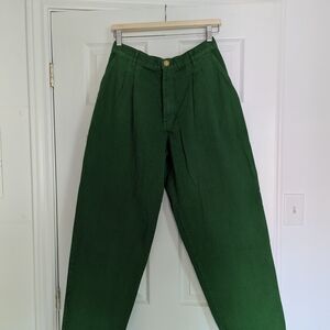 Big Bud Press | Pleated Trousers in Kelly Green | Size S